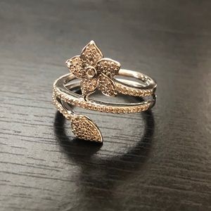 Diamond Wrap-Around Flower Ring